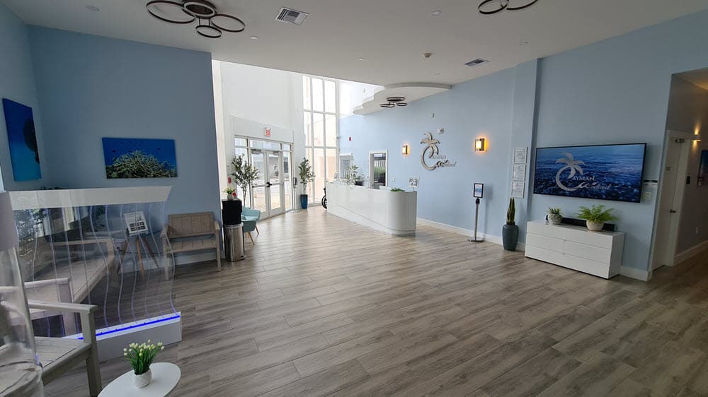 Lobby seating at Cayman Medical