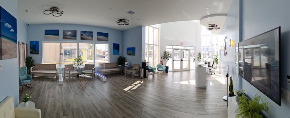 Front desk and lobby at Cayman Medical