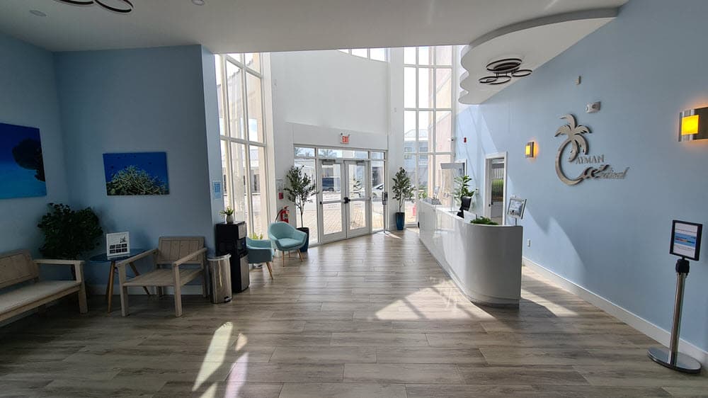 Reception counter at Cayman Medical