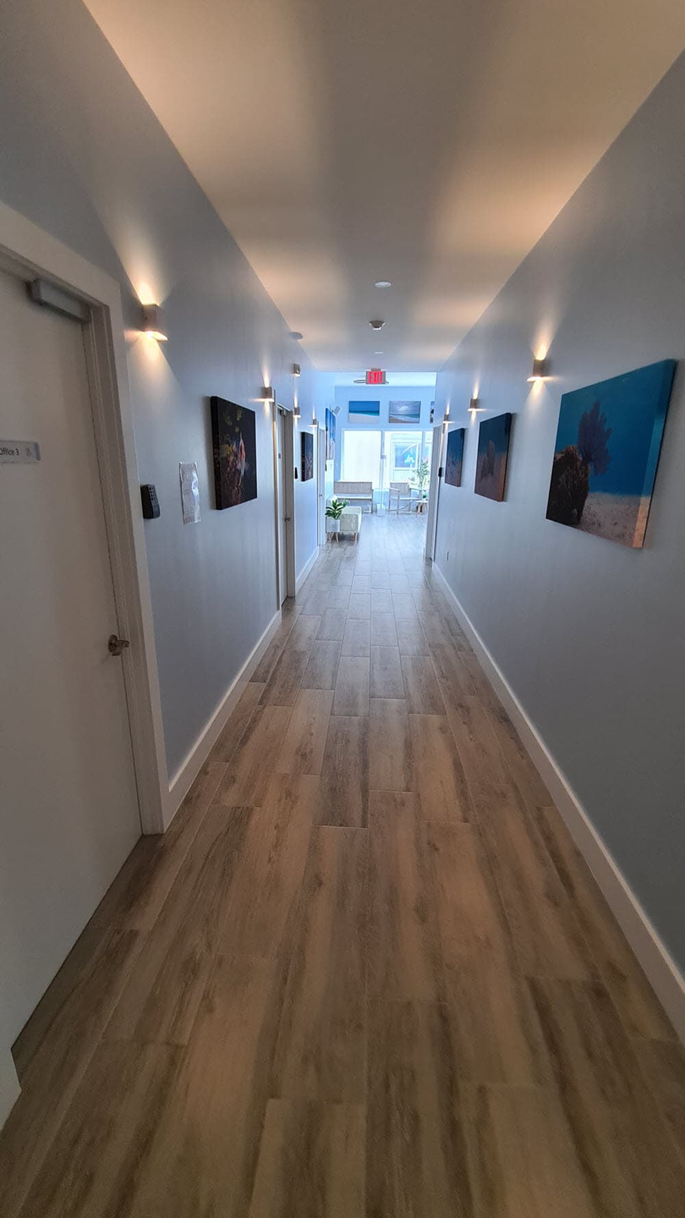 Art display in Cayman Medical hallway