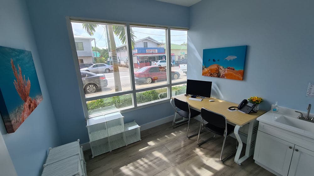 Private lounge furniture at Cayman Medical