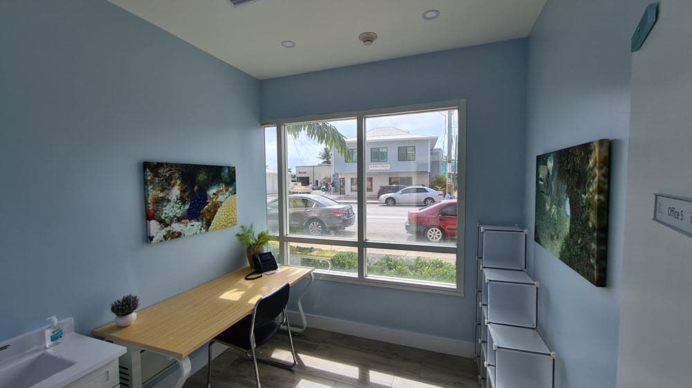 Private oasis lounge at Cayman Medical