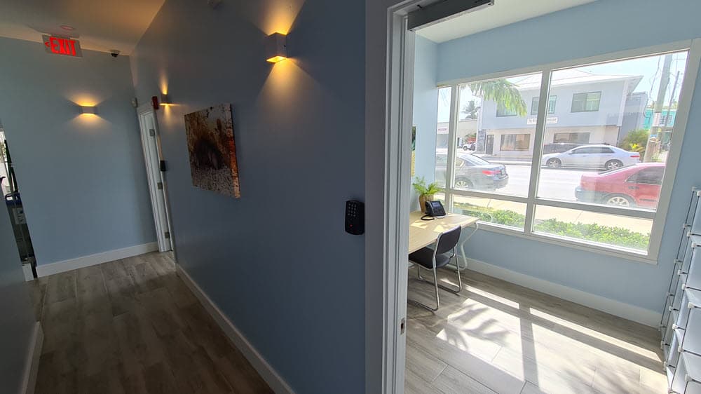 Patient lounge detail at Cayman Medical