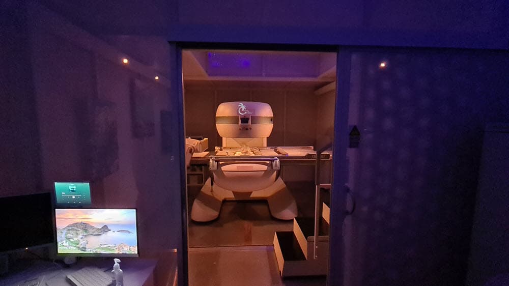 MRI suite equipment area at Cayman Medical