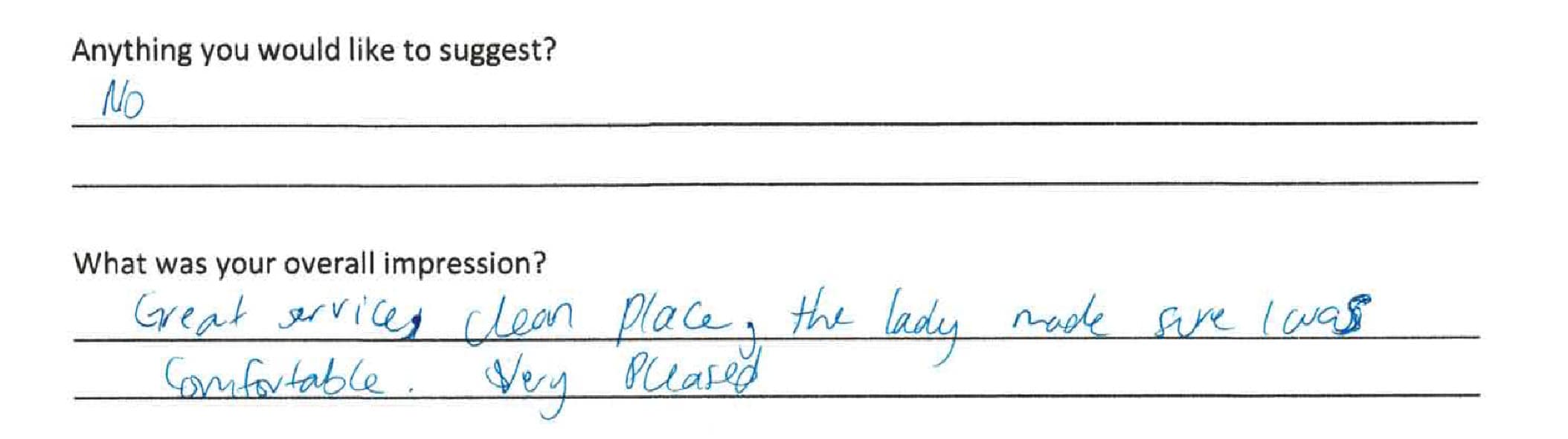 Handwritten Cayman Medical patient review 10 of 15