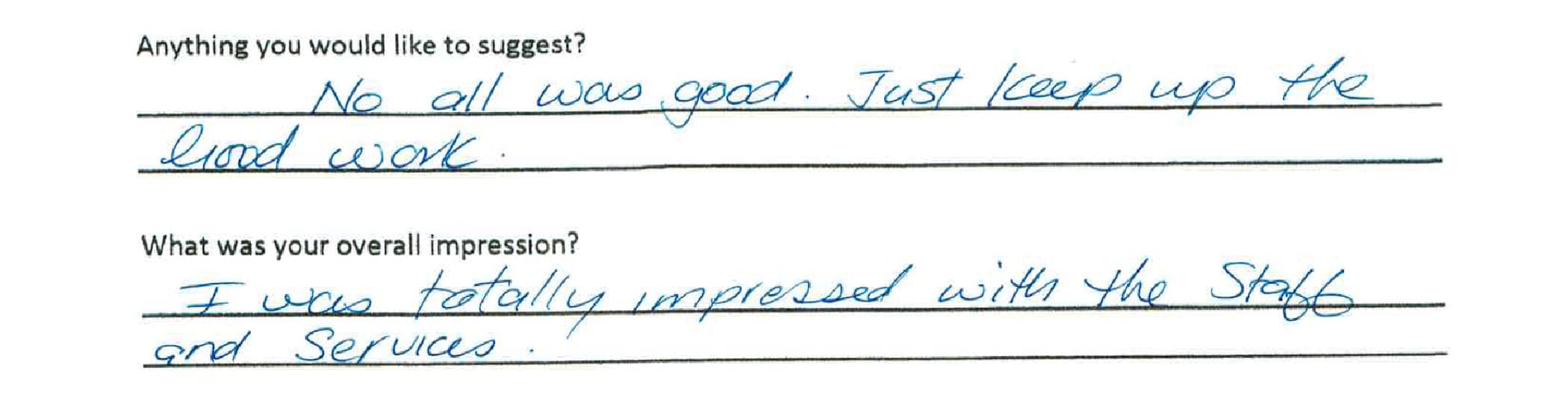 Handwritten Cayman Medical patient review 6 of 15