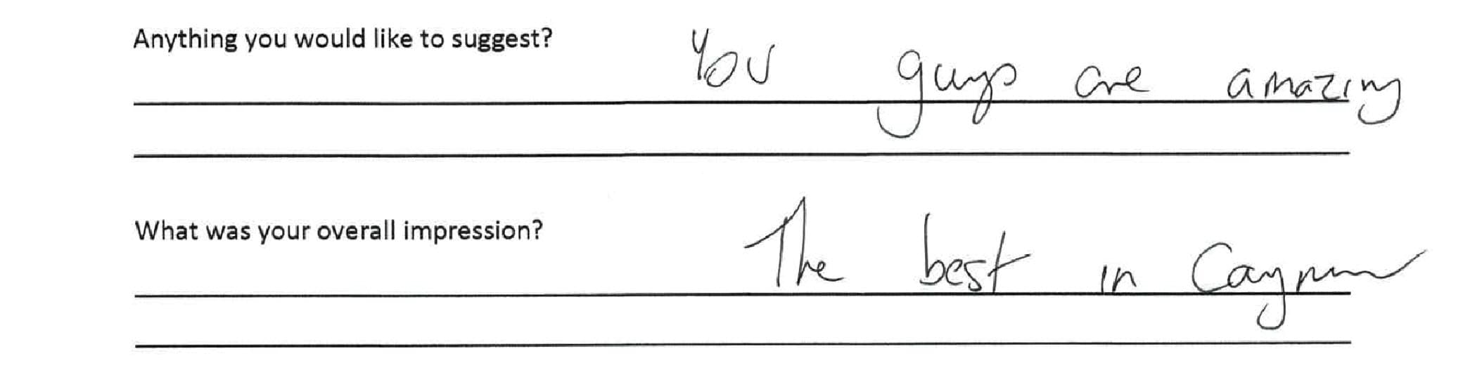 Handwritten Cayman Medical patient review 7 of 15