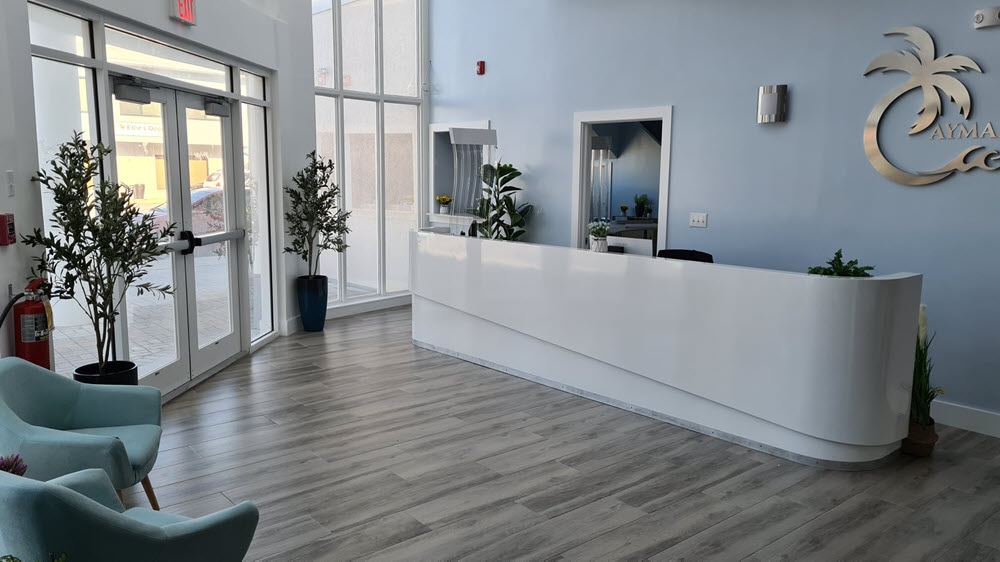 Cayman Medical reception and waiting area designed for calm patient visits